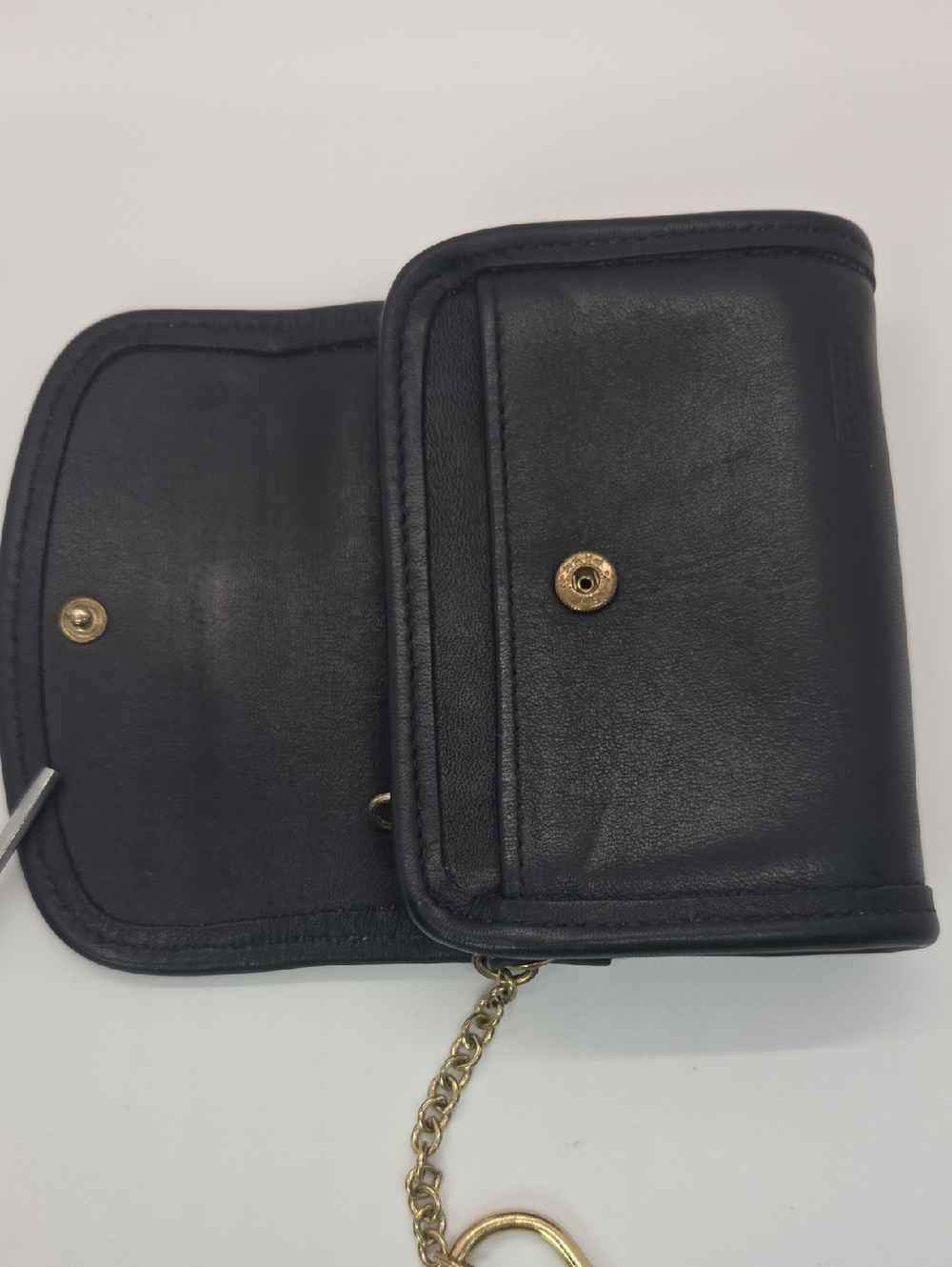 Coach Vintage Black Leather Multifunction Pouch Wallet with Gold Keychain #7219 - Picture 6 of 16